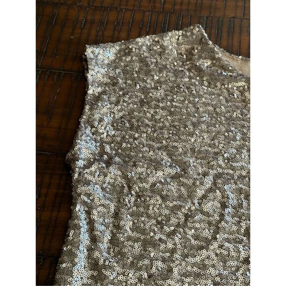 WD.NY party cocktail sequin top shirt L bronze gold - Picture 4 of 7